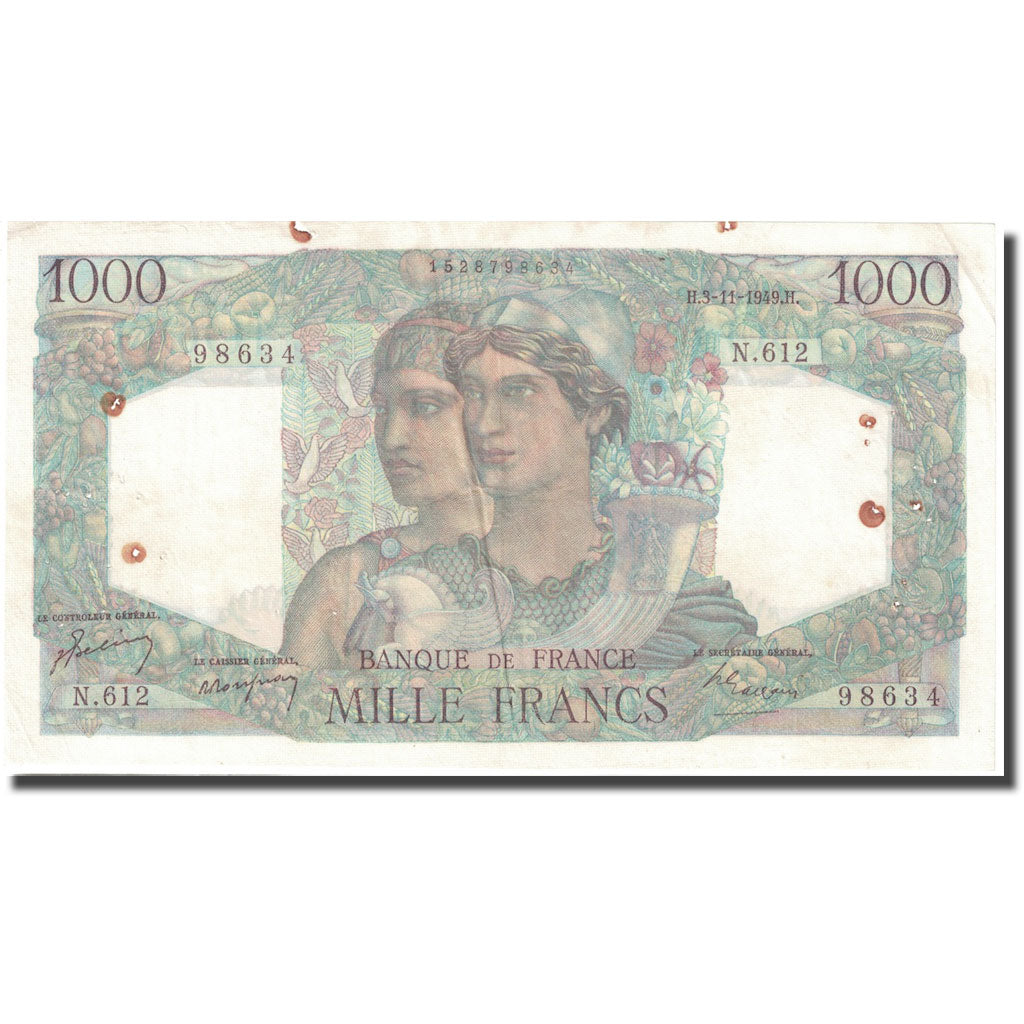 Francia, 1000 Francs, Minerve et Hercule, 1949, 1949-11-03, BB, Fayette:41.29