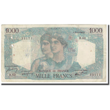 France, 1000 Francs, Minerve et Hercule, 1945, 1945-06-28, VF(30-35)