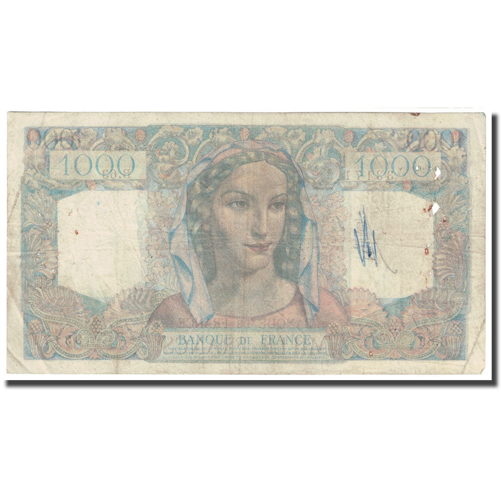 France, 1000 Francs, Minerve et Hercule, 1945, 1945-06-28, VF(30-35)