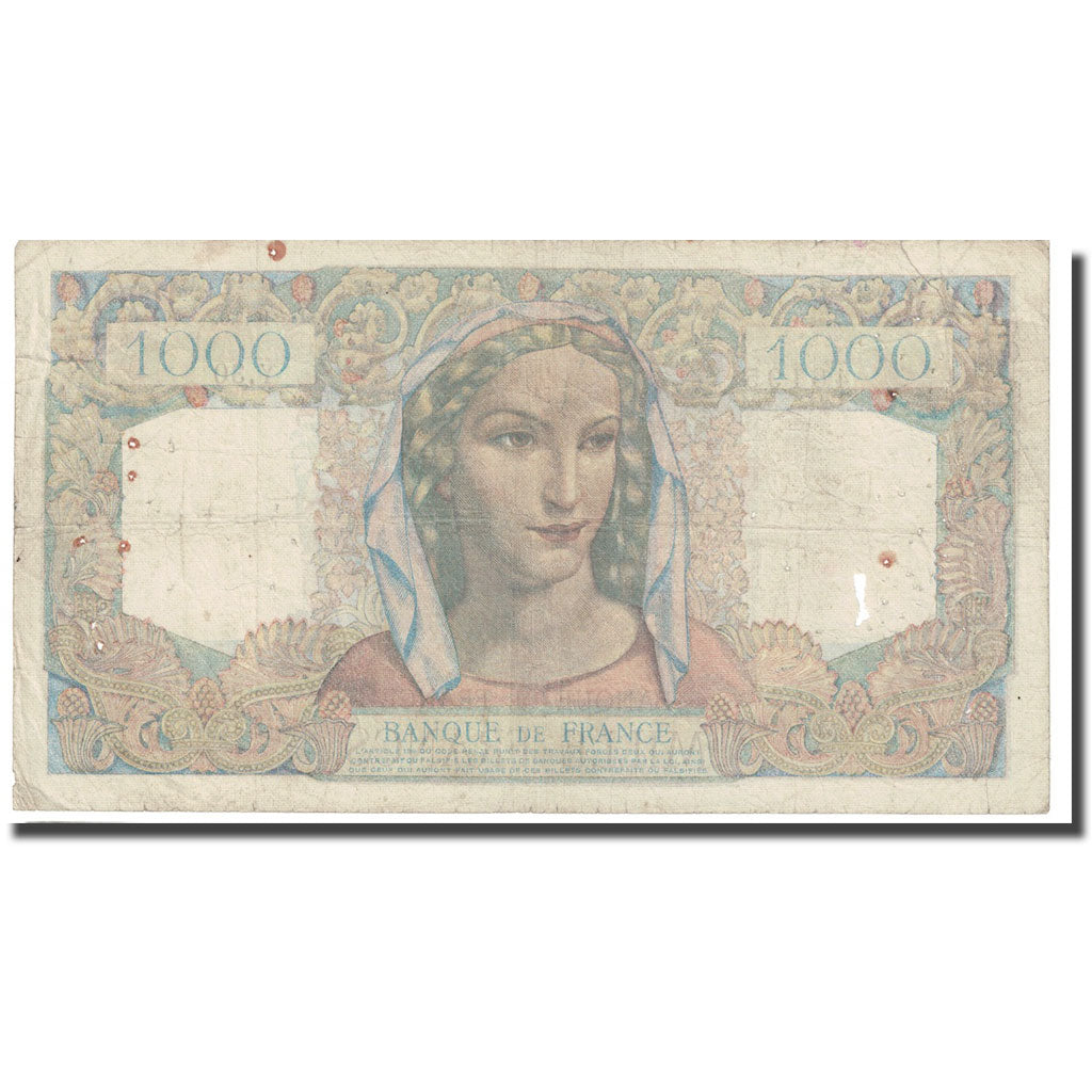 France, 1000 Francs, Minerve et Hercule, 1945, 1945-05-31, VF(20-25)
