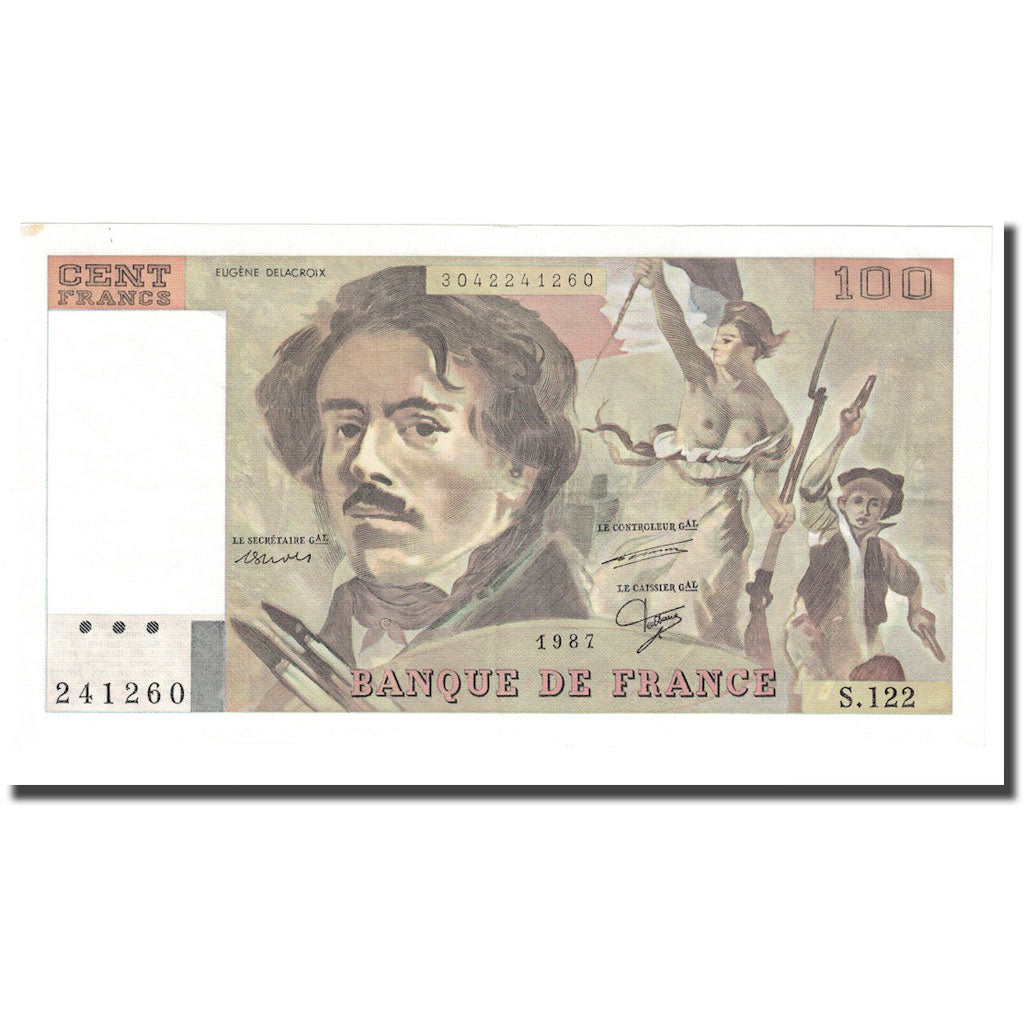 Frankreich, 100 Francs, Delacroix, 1987, UNZ-, Fayette:69.11, KM:154c
