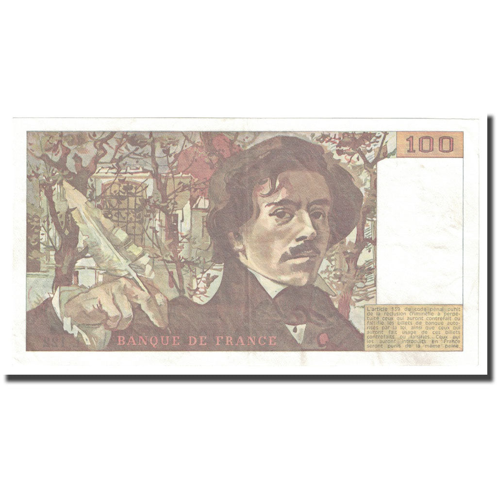 Frankreich, 100 Francs, Delacroix, 1987, VZ+, Fayette:69.11, KM:154c