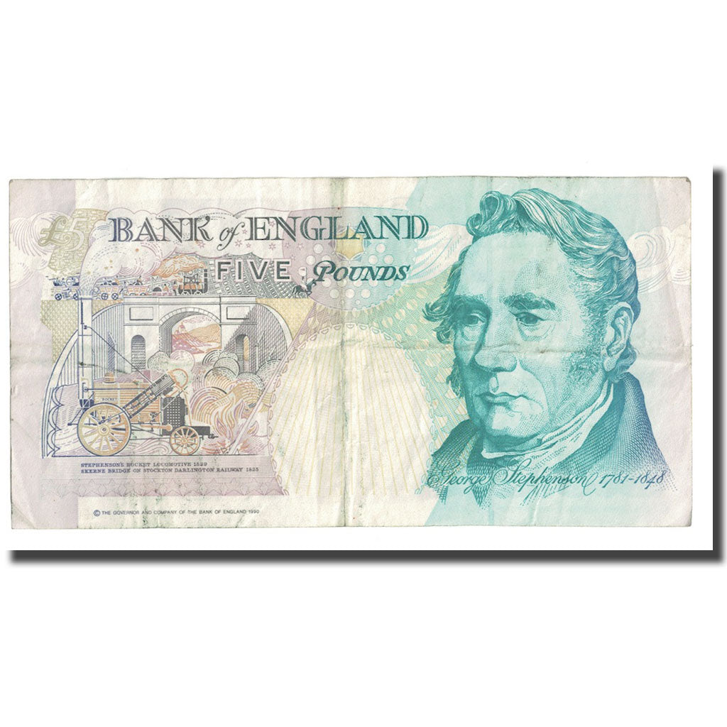 Banknote, Great Britain, 5 Pounds, 1990-1992, KM:382a, EF(40-45)