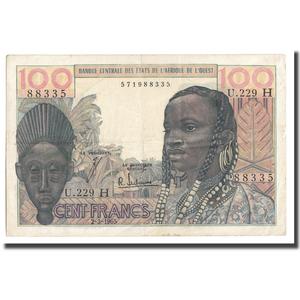 Banknote, West African States, 100 Francs, 1965, 1965-03-02, KM:101Ae, EF(40-45)