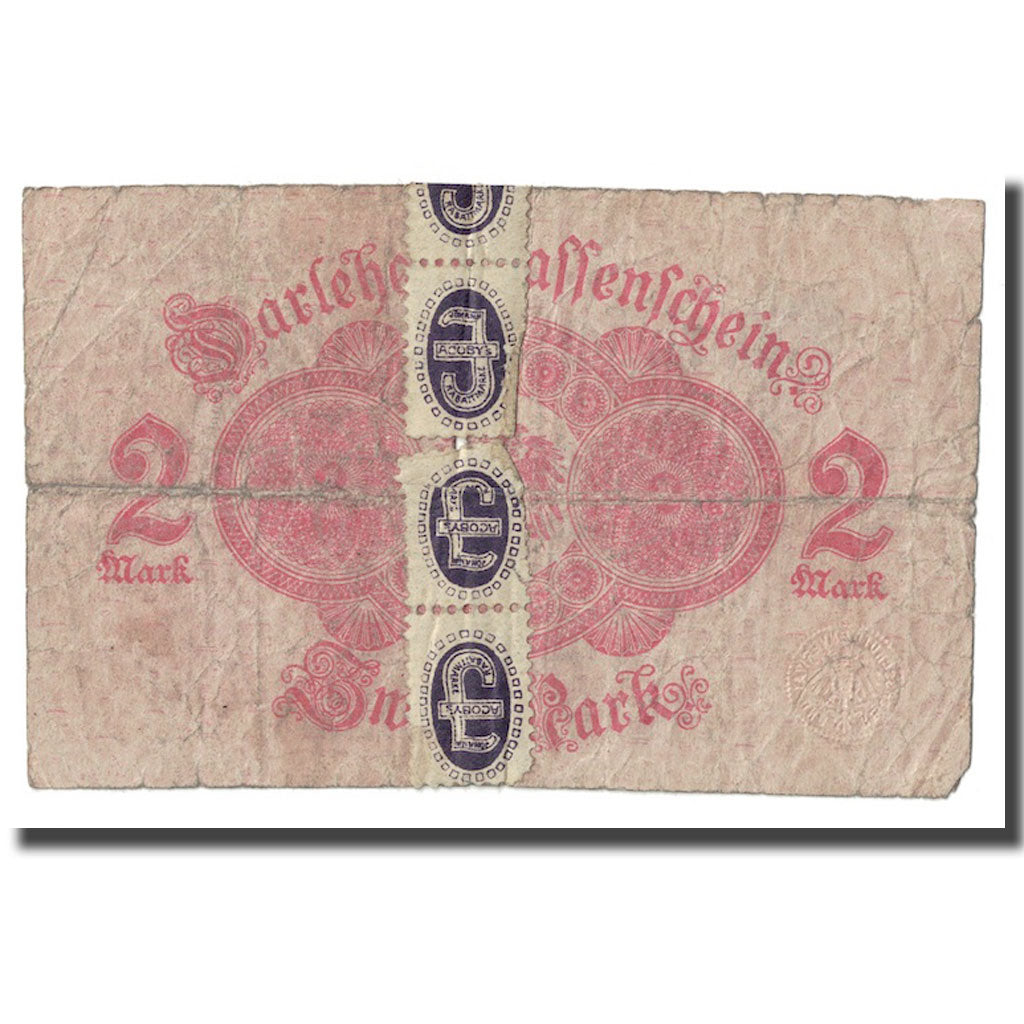 Banknote, Germany, 2 Mark, 1914, 1914-08-12, KM:53, VG(8-10)