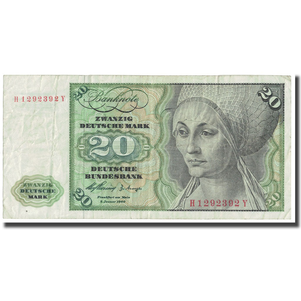 Banknote, GERMANY - FEDERAL REPUBLIC, 20 Deutsche Mark, 1960, 1960-01-02