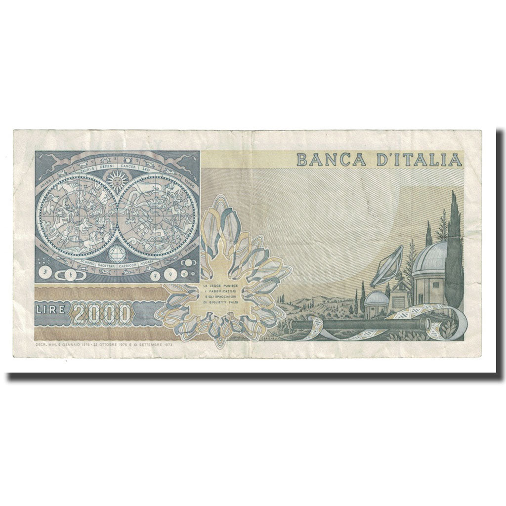 Banknote, Italy, 2000 Lire, 1973, 1973-10-08, KM:103a, VF(30-35)