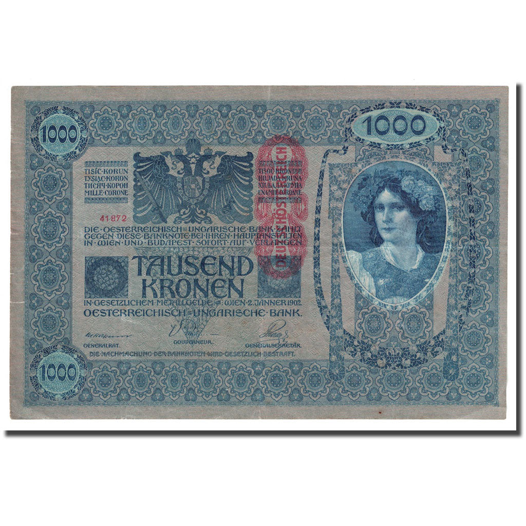 Billete, 1000 Kronen, 1902, Austria, 1902-01-02, KM:59, MBC