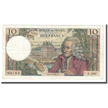 France, 10 Francs, Voltaire, 1967, 1967-01-05, AU(50-53), Fayette:62.64, KM:147b