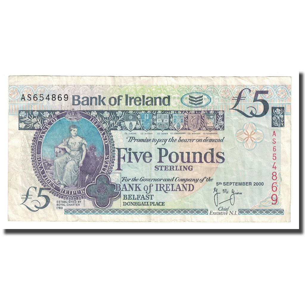 Banknote, Ireland - Republic, 5 Pounds, 2000, 2000-09-05, EF(40-45)