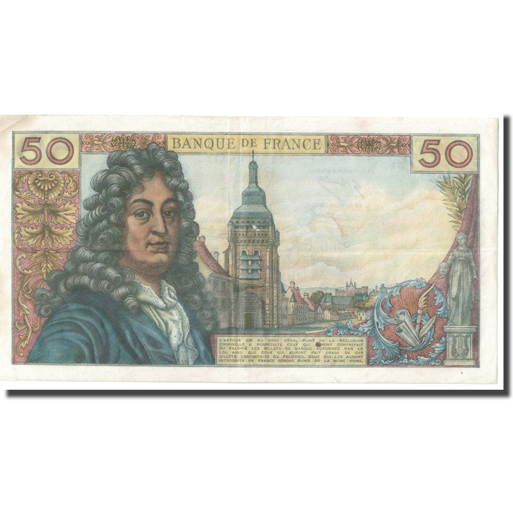 Frankreich, 50 Francs, Racine, 1968, 1968-04-04, SS, Fayette:64.11, KM:148c