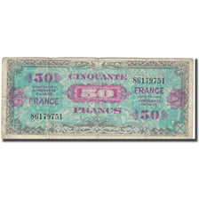 França, 50 Francs, Flag/France, 1944, VF(20-25), Fayette:24.1, KM:122a