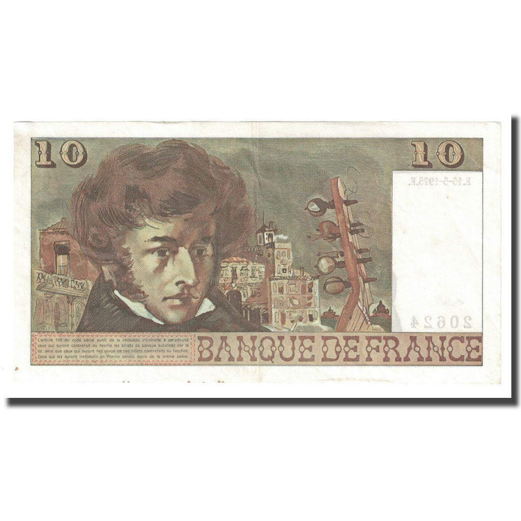 France, 10 Francs, Berlioz, 1975, 1975-05-15, UNC(60-62), Fayette:63.10, KM:150b