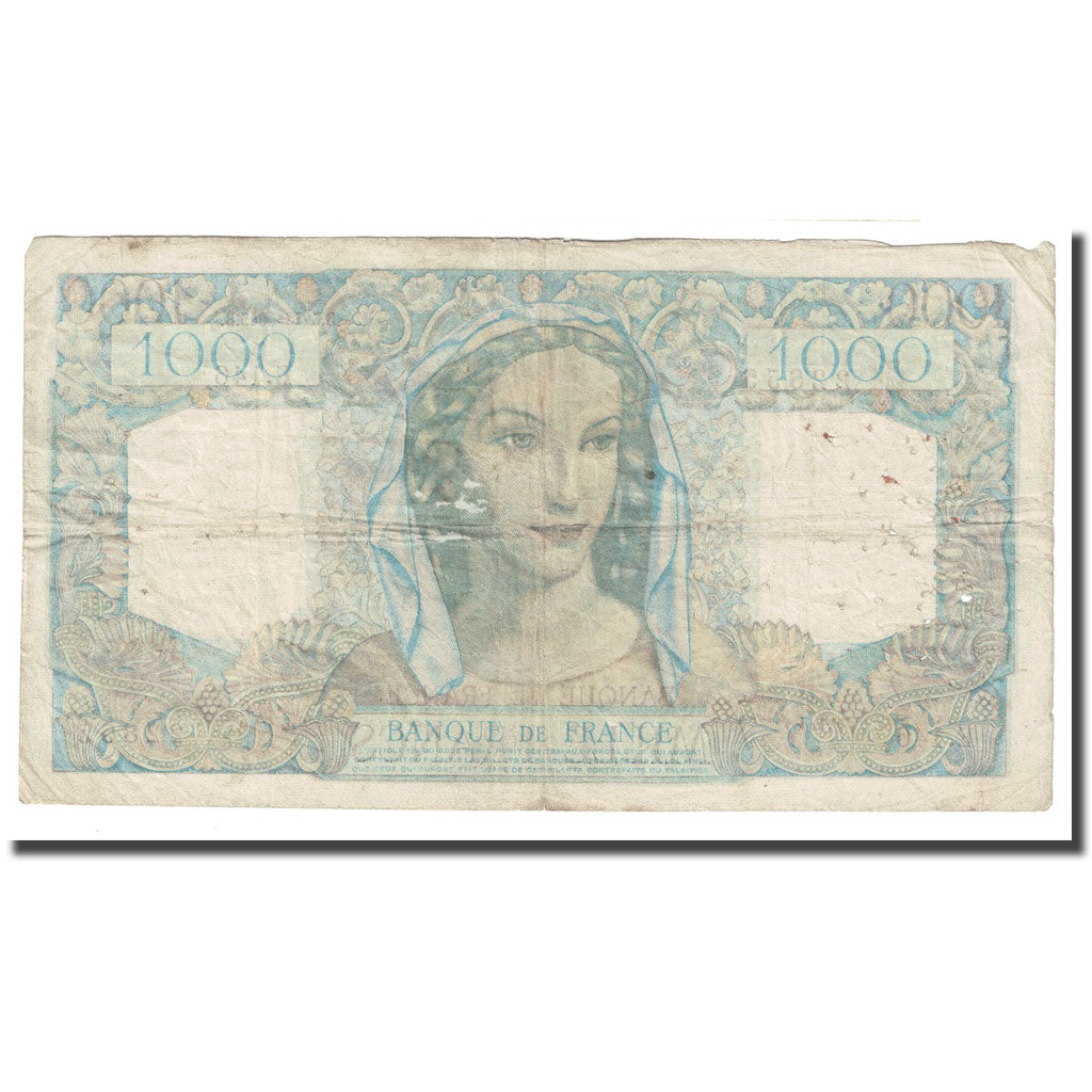 France, 1000 Francs, Minerve et Hercule, 1945, 1945-12-06, VF(20-25)
