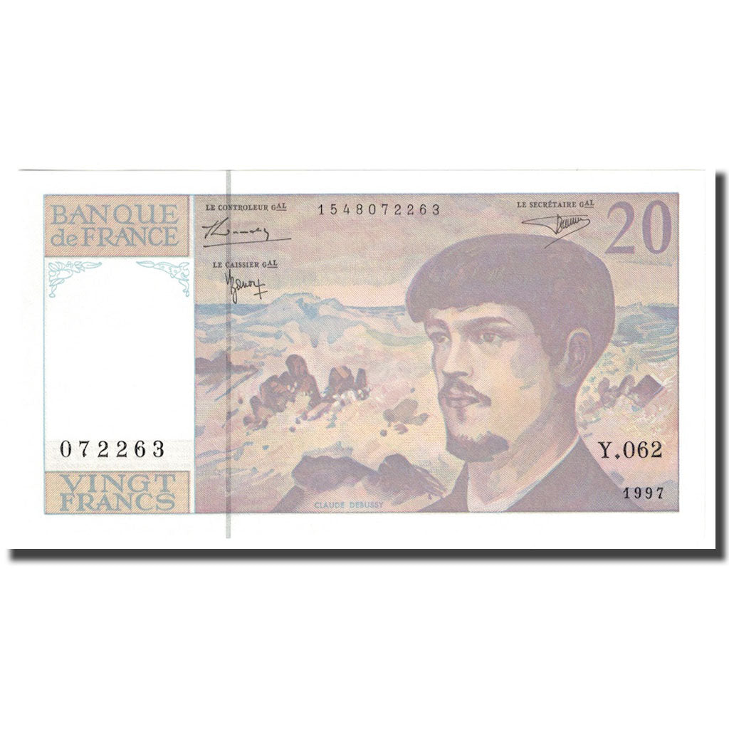 Francia, 20 Francs, Debussy, 1997, UNC, Fayette:66ter.02A62, KM:151i