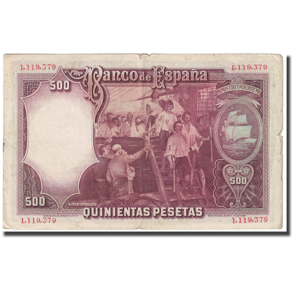 Banknote, Spain, 500 Pesetas, 1931, 1931-04-25, KM:84, VF(20-25)