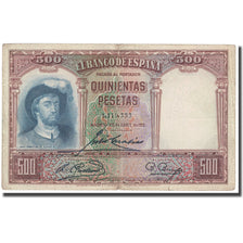 Biljet, Spanje, 500 Pesetas, 1931, 1931-04-25, KM:84, TB