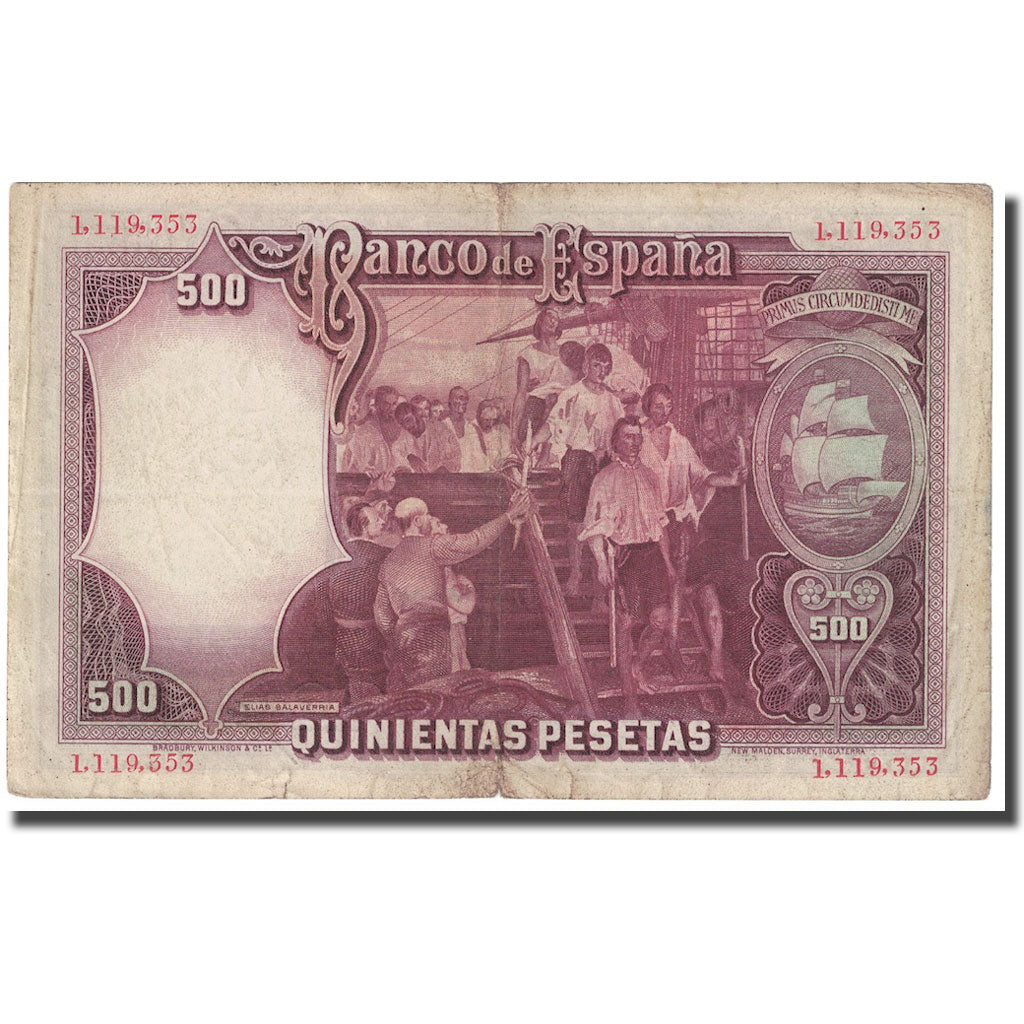 Banknote, Spain, 500 Pesetas, 1931, 1931-04-25, KM:84, VF(20-25)