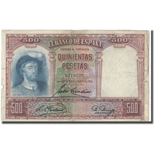 Nota, Espanha, 500 Pesetas, 1931, 1931-04-25, KM:84, VF(20-25)