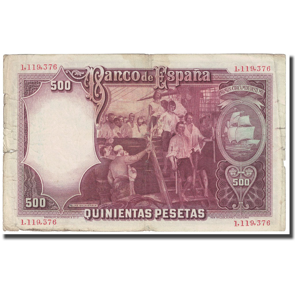 Banconote, Spagna, 500 Pesetas, 1931, 1931-04-25, KM:84, MB
