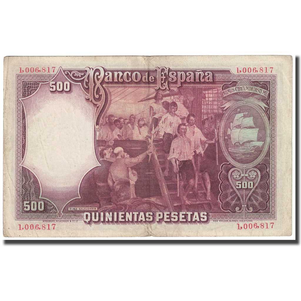 Banknote, Spain, 500 Pesetas, 1931, 1931-04-25, KM:84, VF(20-25)