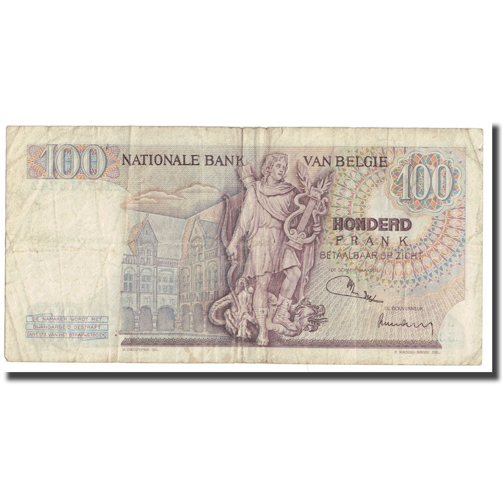 Banknote, Belgium, 100 Francs, 1974, KM:134b, VF(20-25)