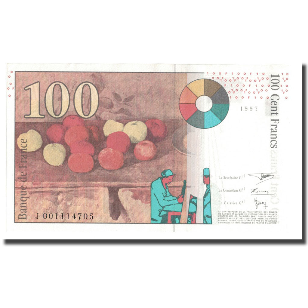 France, 100 Francs, Cézanne, 1997, SPL+, Fayette:74.1, KM:158a