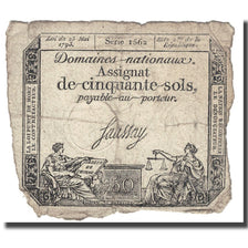 France, 50 Sols, 1793, Saussay, 1793-05-23, B, KM:A70b