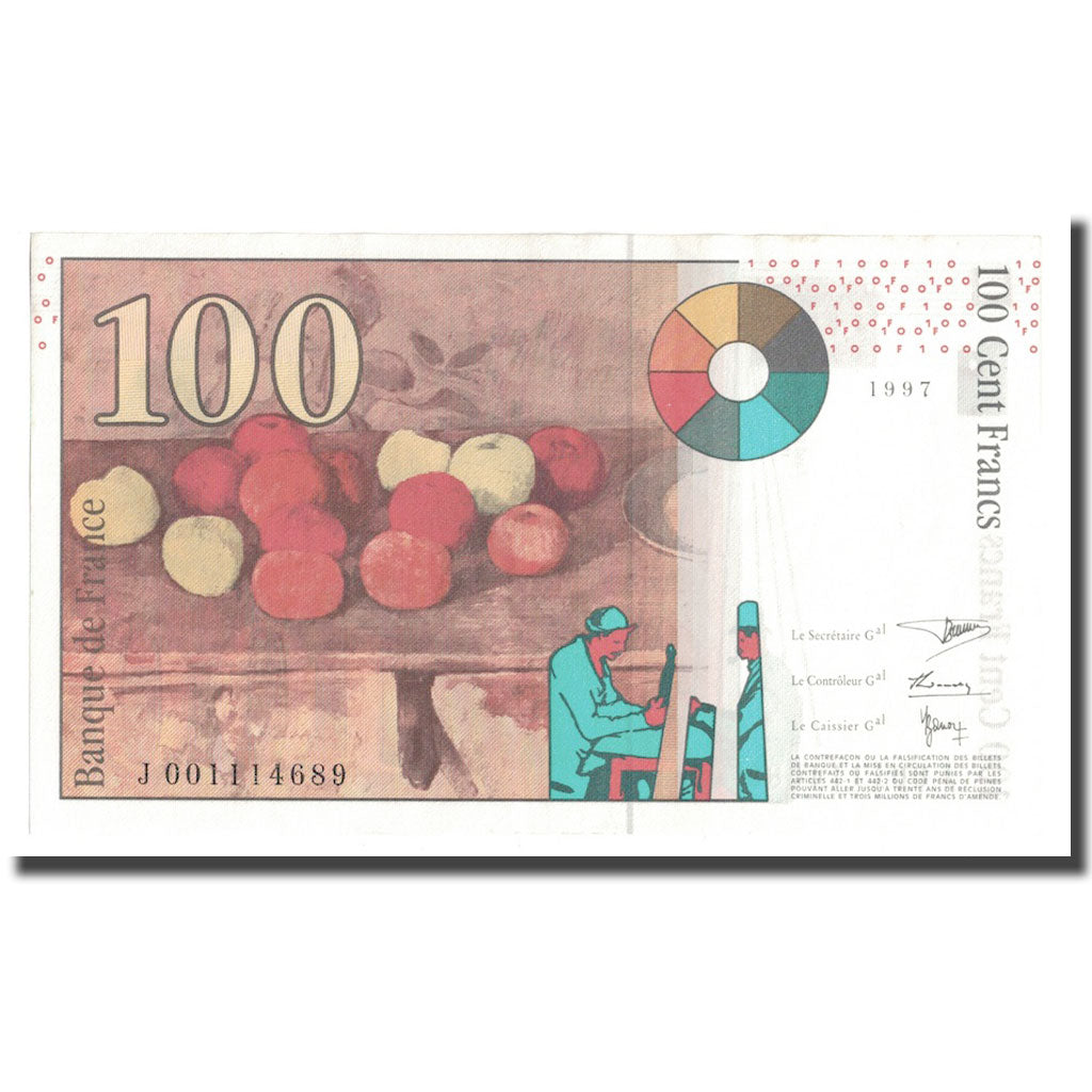 France, 100 Francs, Cézanne, 1997, SPL+, Fayette:74.1, KM:158a