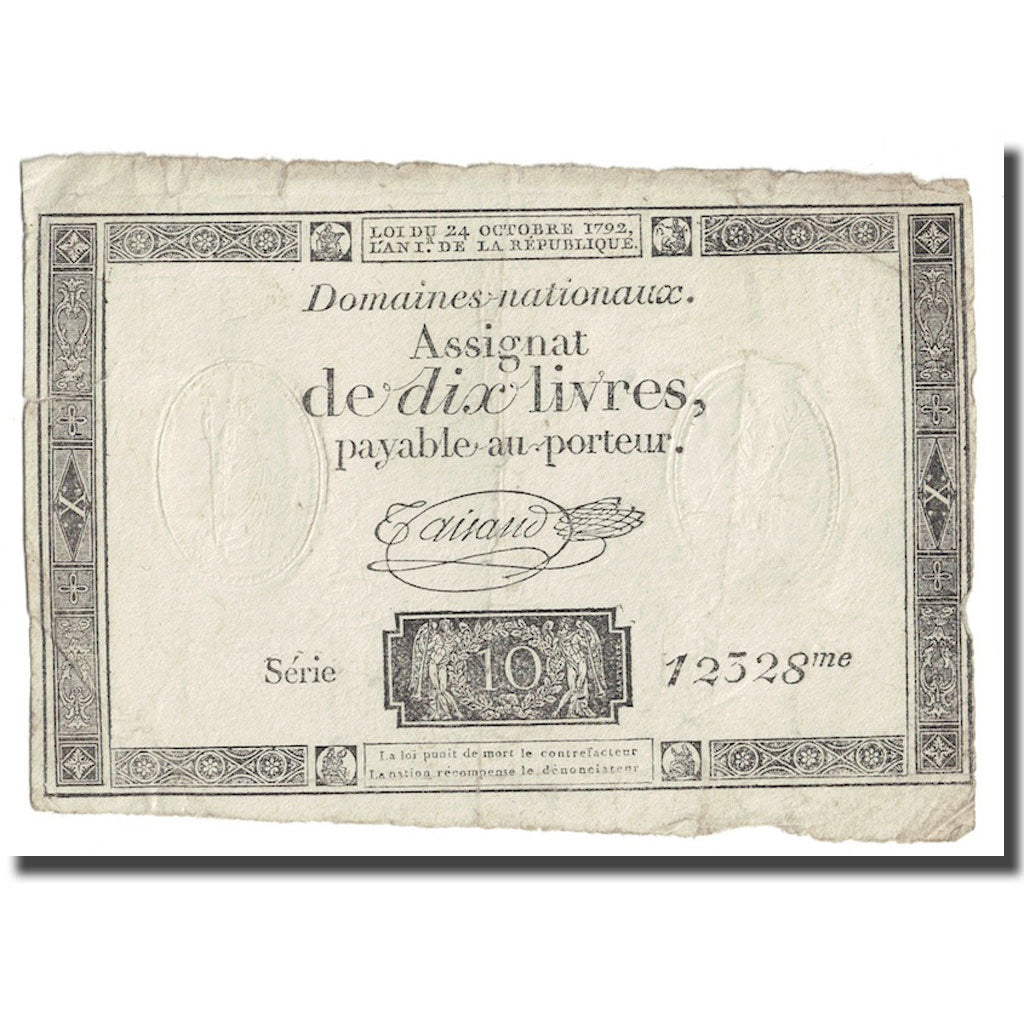 Frankreich, 10 Livres, 1792, Taisaud, 1792-10-24, S, KM:A66b