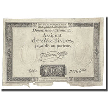 França, 10 Livres, 1792, Taisaud, 1792-10-24, VF(20-25), KM:A66b