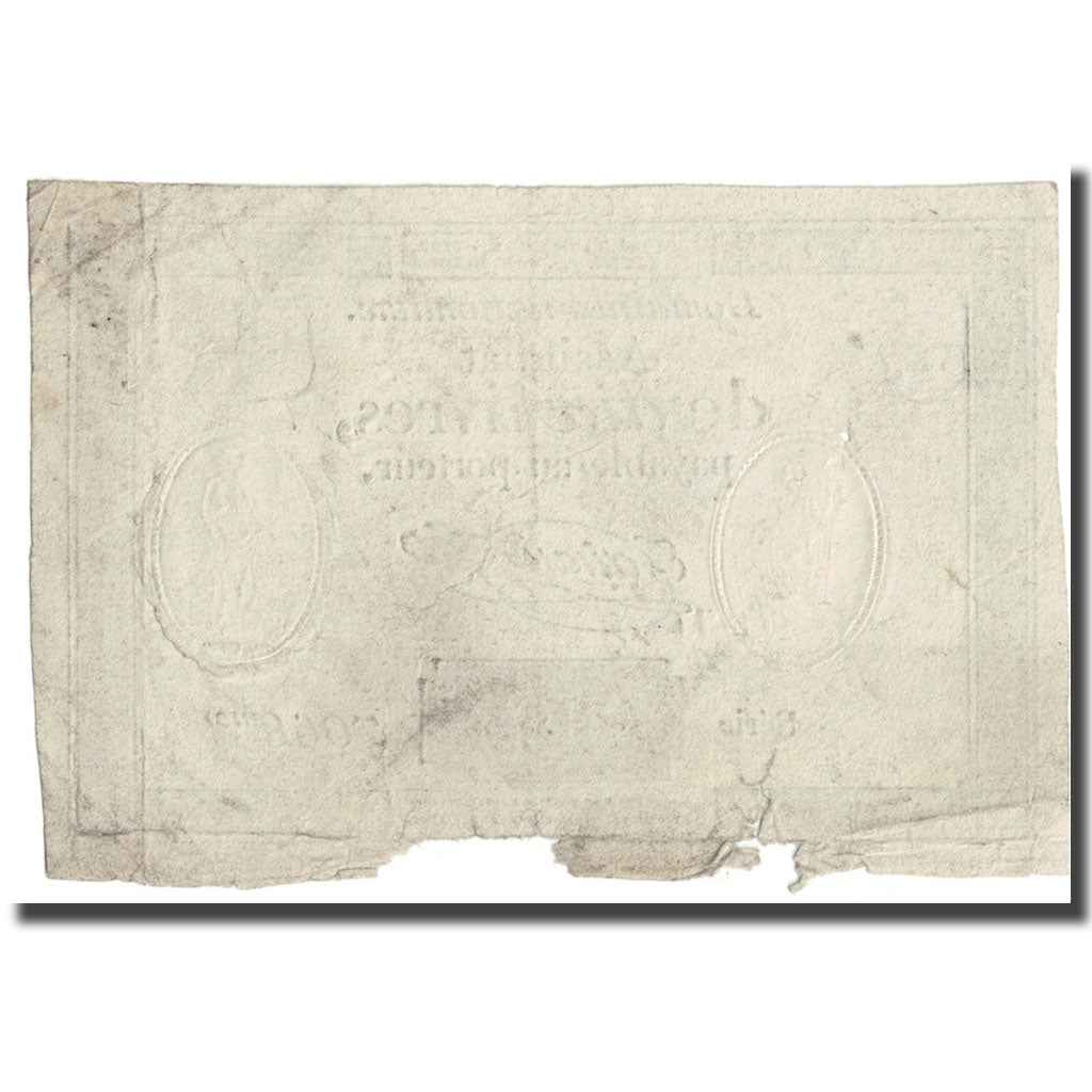França, 10 Livres, 1792, Taisaud, 1792-10-24, VF(20-25), KM:A66b