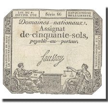 France, 50 Sols, 1792, Saussay, 1792-01-04, F(12-15), KM:A56