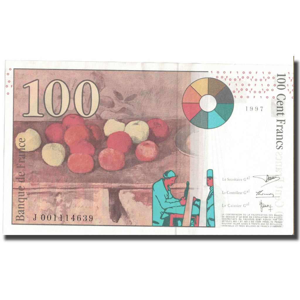 France, 100 Francs, Cézanne, 1997, SPL+, Fayette:74.1, KM:158a