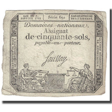 França, 50 Sols, 1792, Saussay, 1792-01-04, F(12-15), KM:A56