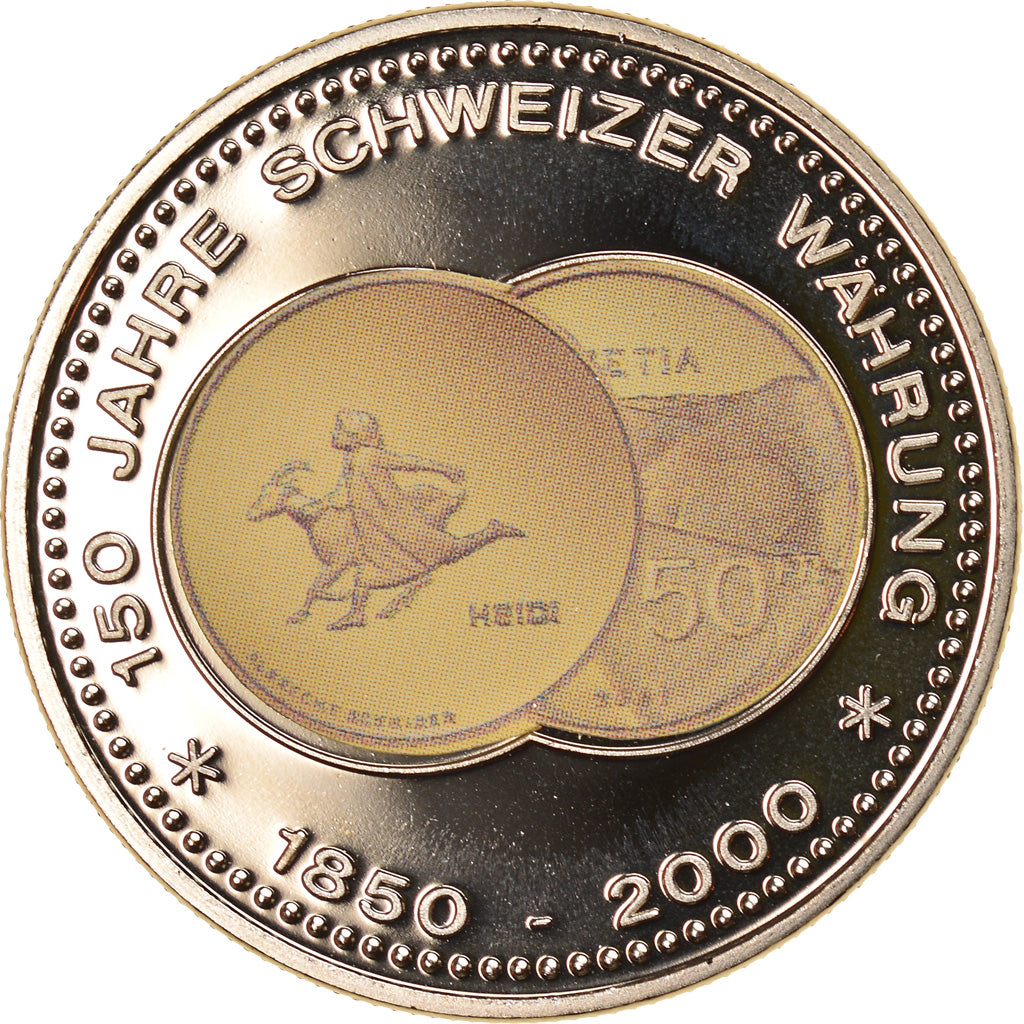 Switzerland, Medal, 150 Ans de la Monnaie Suisse, 50 FRANCS, Heidi, 2000