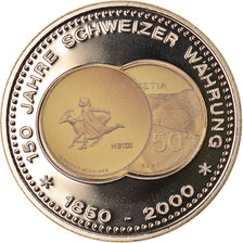 Switzerland, Medal, 150 Ans de la Monnaie Suisse, 50 FRANCS, Heidi, 2000