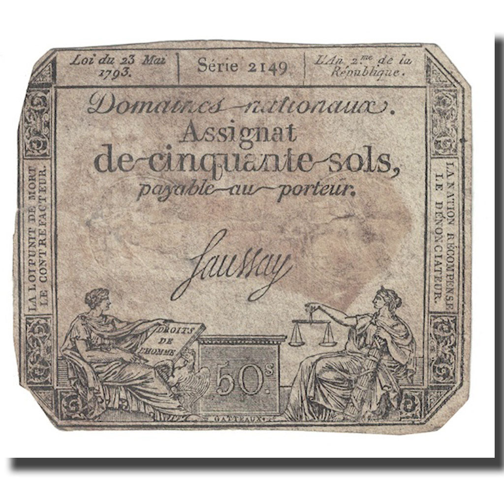 Frankreich, 50 Sols, 1793, Saussay, 1793-05-23, SGE, KM:A70b