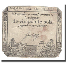 Francia, 50 Sols, 1793, Saussay, 1793-05-23, RC, KM:A70b