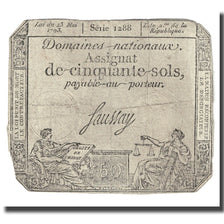 França, 50 Sols, 1793, Saussay, 1793-05-23, VG(8-10), KM:A70b