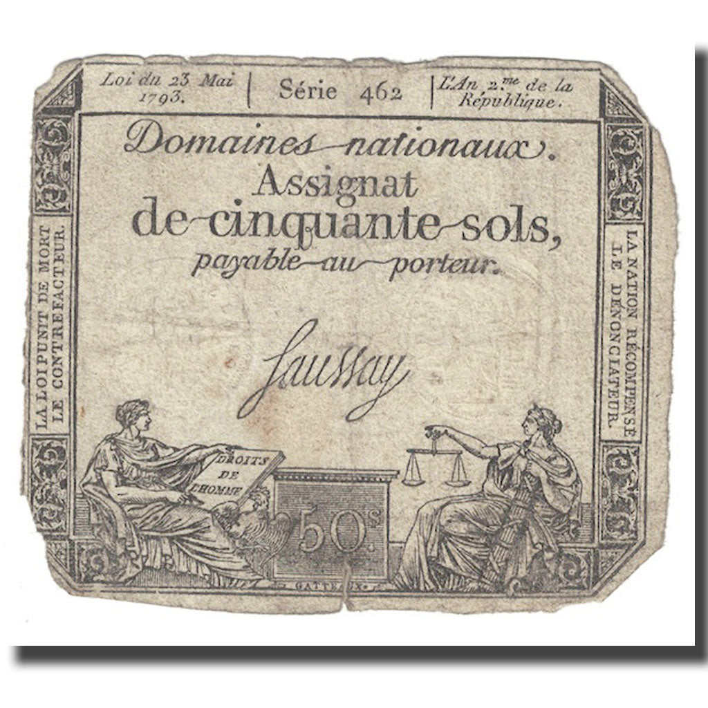 Frankreich, 50 Sols, 1793, Saussay, 1793-05-23, SGE, KM:A70b