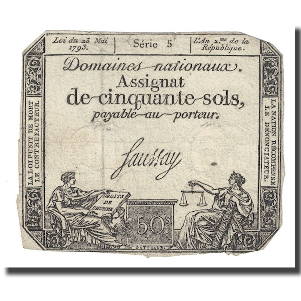 Francia, 50 Sols, 1793, Saussay, 1793-05-23, B, KM:A70b