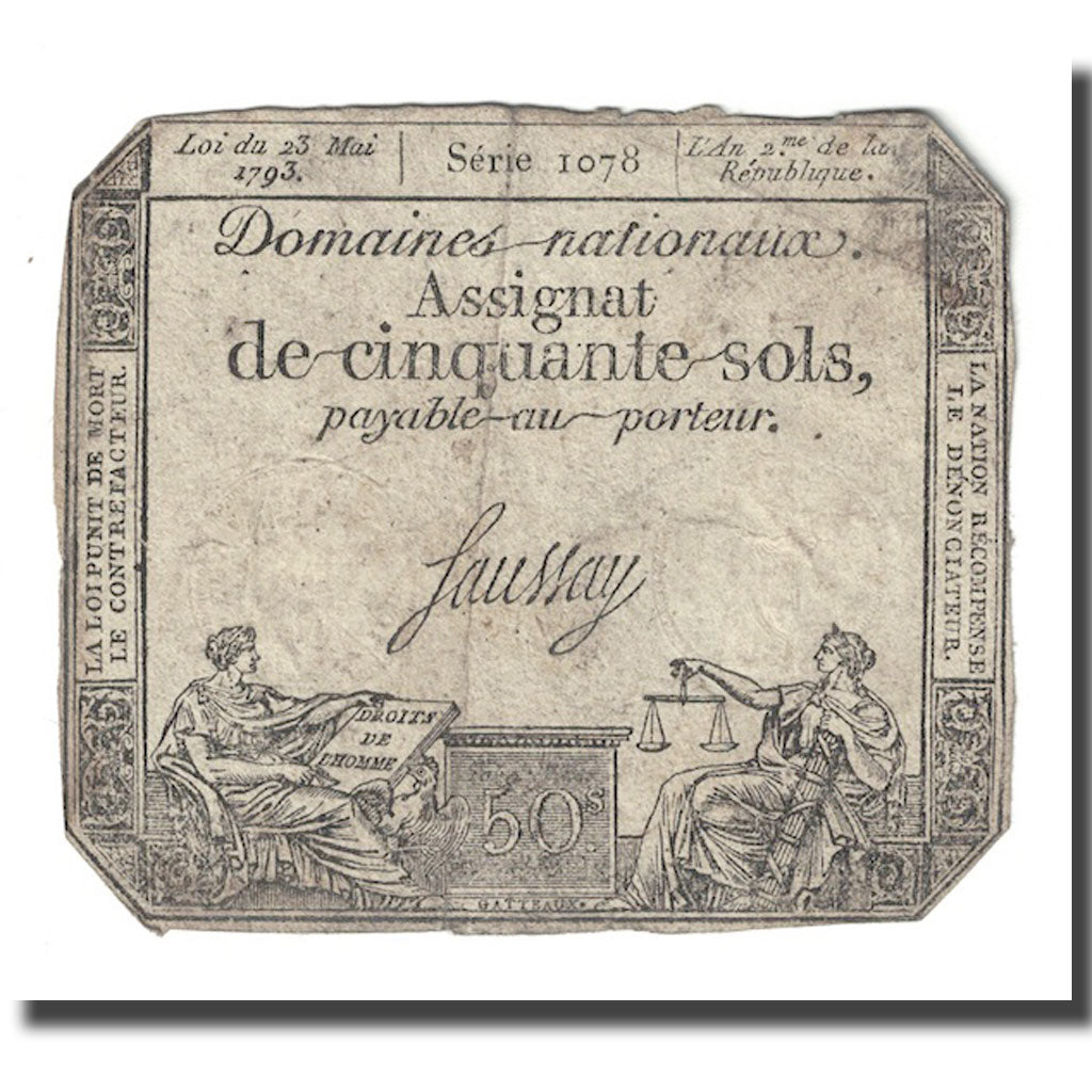Francia, 50 Sols, 1793, Saussay, 1793-05-23, B, KM:A70b