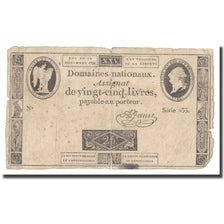 France, 25 Livres, 1791, A.Jame, 1791-12-16, B+, KM:A52