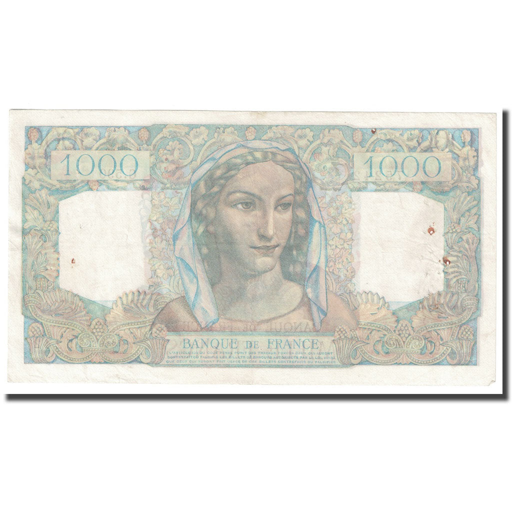 Francia, 1000 Francs, Minerve et Hercule, 1949, 1949-09-01, MB+, Fayette:41.29