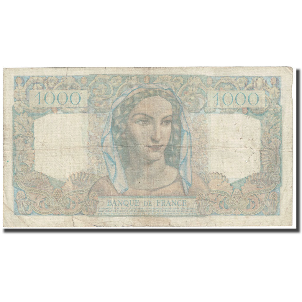 France, 1000 Francs, Minerve et Hercule, 1949, 1949-02-17, VF(20-25)