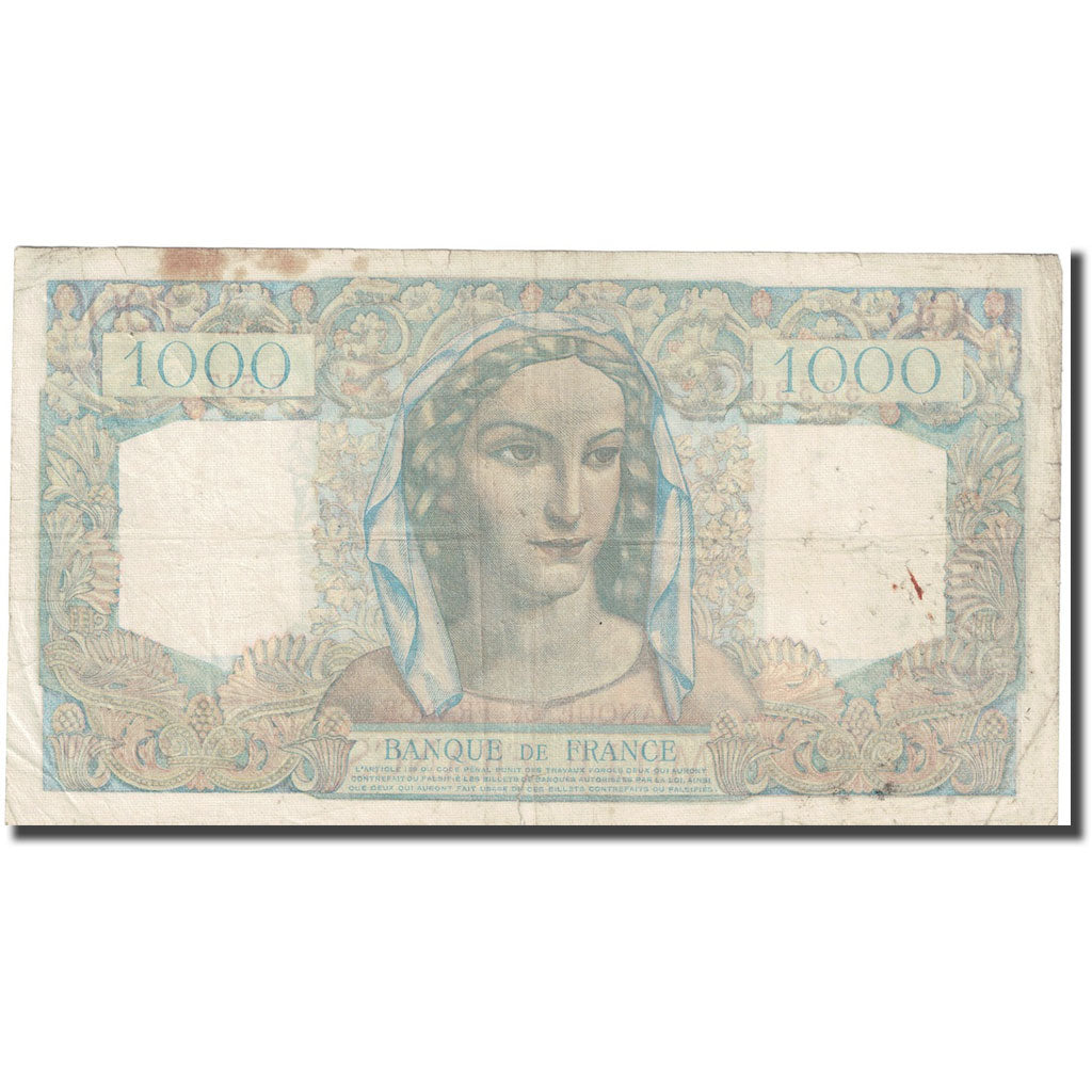 France, 1000 Francs, Minerve et Hercule, 1949, 1949-02-17, TB, Fayette:41.25