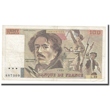 France, 100 Francs, Delacroix, 1980, VF(30-35), Fayette:69.4b, KM:154b