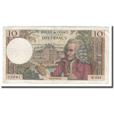 Francia, 10 Francs, Voltaire, 1971, 1971-09-02, BC+, Fayette:62.51, KM:147d