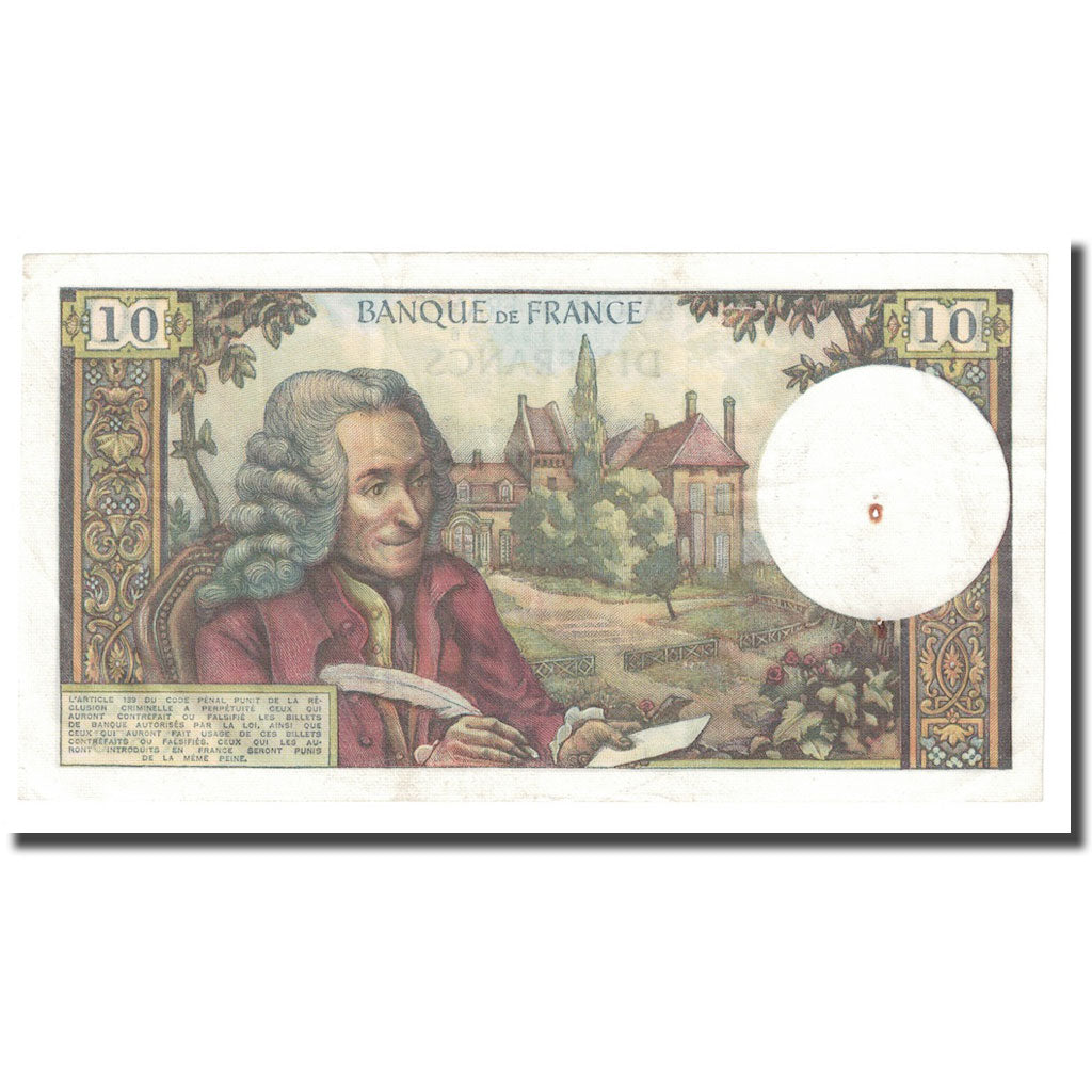 France, 10 Francs, Voltaire, 1971, 1971-09-02, TB+, Fayette:62.51, KM:147d